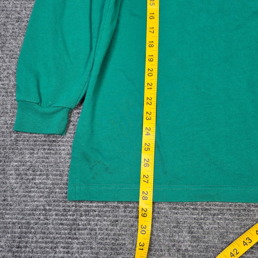 VTG Koret Long Sleeve Polo Shirt Women's Size M Green Plaid Collar Crest Pocket - Picture 6 of 8